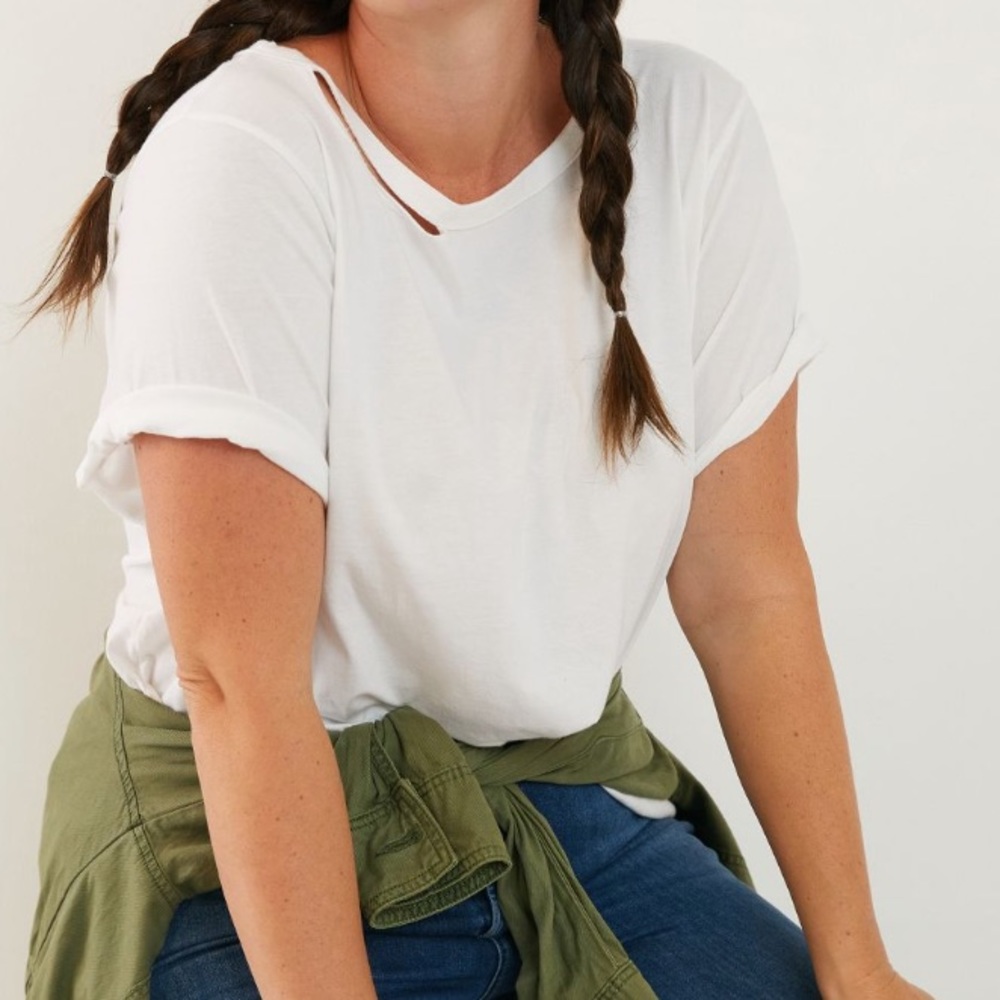 NEW Anthropologie Mariela Cut Out Tee Shirt Top